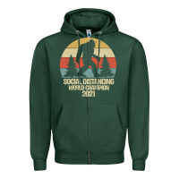 Sports Green Bigfoot Social Distancing World Champion Zipper Hoodie - Bettercallsaul