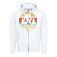 White Bigfoot Social Distancing World Champion Zipper Hoodie - Bettercallsaul