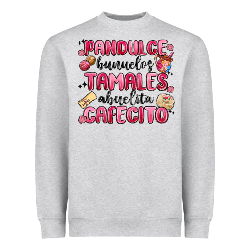 Pandulce Bunuelos Tamales Abuelita Cafecito Heavyweight Sweatshirt by MaliasSmallBusiness | Teevron