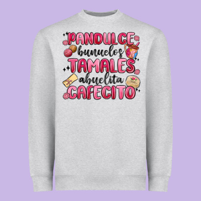 Pandulce Bunuelos Tamales Abuelita Cafecito Heavyweight Sweatshirt Designed By Maliassmallbusiness