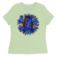 Matcha Colon Cancer Awareness sunflower Ladies Tee - RanaPortraitStore