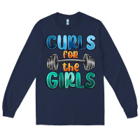 Navy curls for the girls Long Sleeve Tee - MaliasSmallBusiness