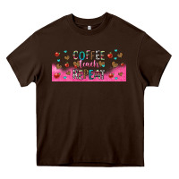 Chocolate Brown coffee teach repeat teacher libbey glass Heavy Core Tee - HRA Design Shop