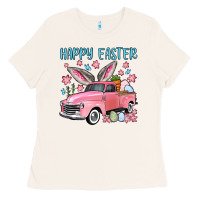 Bone Happy Easter truck Ladies Tee - OliviaCreatesArt