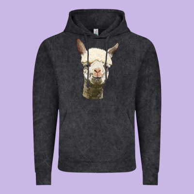 Alpaca Head Vintage Hoodie Designed By Lillyallendesigns