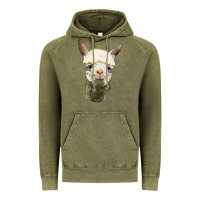 Vintage Olive Alpaca Head Vintage Hoodie - LillyAllenDesigns