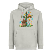 Moon Dust Western Rabbit with Cross Easter Day Heavyweight Hoodie - HowdyJamesFarm