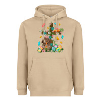 Mushroom Western Rabbit with Cross Easter Day Heavyweight Hoodie - HowdyJamesFarm
