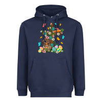 Navy Western Rabbit with Cross Easter Day Heavyweight Hoodie - HowdyJamesFarm
