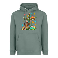 Sage Western Rabbit with Cross Easter Day Heavyweight Hoodie - HowdyJamesFarm