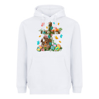 White Western Rabbit with Cross Easter Day Heavyweight Hoodie - HowdyJamesFarm