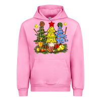 Fuchsia Pink christmas with softball trees bbs Urban Hoodie - BundleAndBundleShop