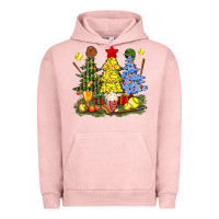 Pigment Salmon christmas with softball trees bbs Urban Hoodie - BundleAndBundleShop