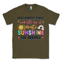 Army Green good morning world your little ray of sarcastic Classic Tee - MaliasSmallBusiness
