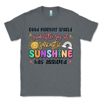 Charcoal Heather good morning world your little ray of sarcastic Classic Tee - MaliasSmallBusiness