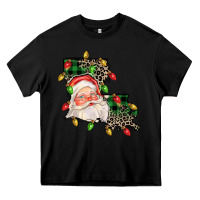 Black Louisiana map christmas santa Heavy Core Tee - FaDigitalArtStudio