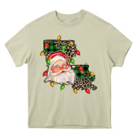 Mossy Louisiana map christmas santa Heavy Core Tee - FaDigitalArtStudio