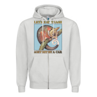 Dove Grey Let's Eat Trash & Get Hit By A Car Zipper Hoodie - Bettercallsaul