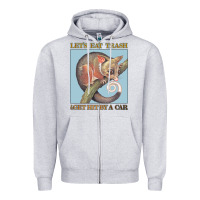 Heather Grey Let's Eat Trash & Get Hit By A Car Zipper Hoodie - Bettercallsaul