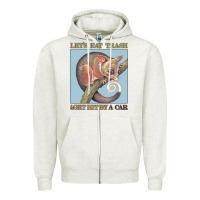 Oatmeal Heather Let's Eat Trash & Get Hit By A Car Zipper Hoodie - Bettercallsaul