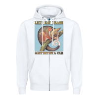 White Let's Eat Trash & Get Hit By A Car Zipper Hoodie - Bettercallsaul