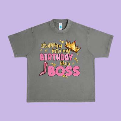 Birthday Boss Urban Heavy Tee Designed By Maliassmallbusiness