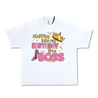 White birthday boss Urban Heavy Tee - MaliasSmallBusiness