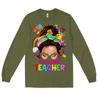 Army Green preschool teacher Long Sleeve Tee - NancyCooperArtShop