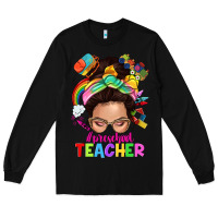Black preschool teacher Long Sleeve Tee - NancyCooperArtShop