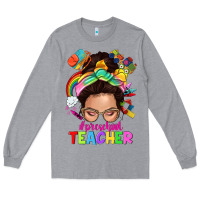 Heather Grey preschool teacher Long Sleeve Tee - NancyCooperArtShop