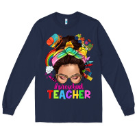 Navy preschool teacher Long Sleeve Tee - NancyCooperArtShop