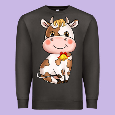 Cartoon Cow Premium Sweatshirt Designed By Howdyjamesfarm