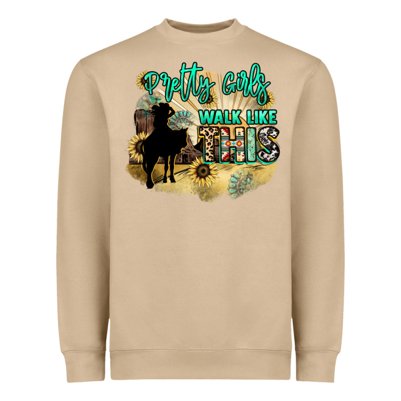 Pretty Girls Walk Like This Heavyweight Sweatshirt by NancyCooperArtShop | Teevron