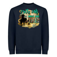 Navy pretty girls walk like this Heavyweight Sweatshirt - NancyCooperArtShop