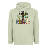 Matcha He is risen Easter Day Heavyweight Hoodie - HowdyJamesFarm