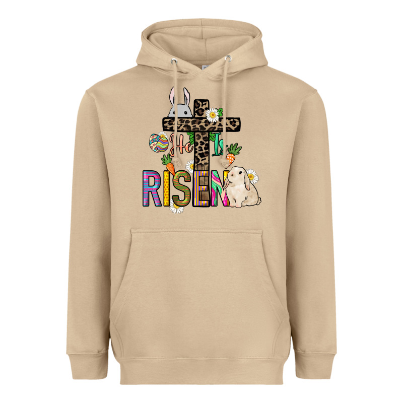 He Is Risen Easter Day Heavyweight Hoodie by HowdyJamesFarm | Teevron