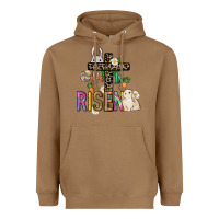 Toasted Coconut He is risen Easter Day Heavyweight Hoodie - HowdyJamesFarm