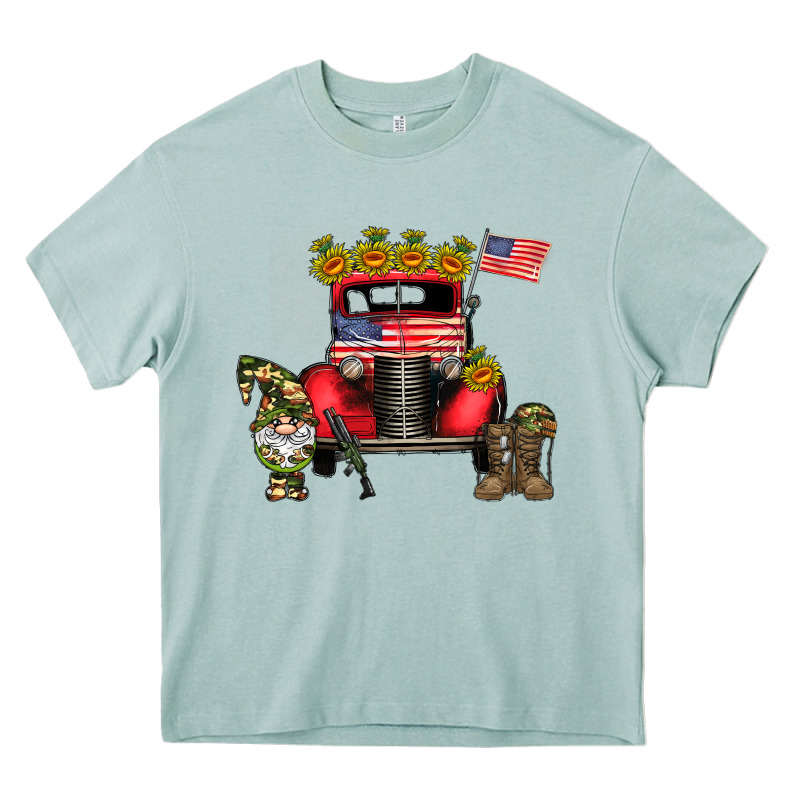America Soldier Truck Heavy Core Tee by CowhideDigitalArt | Teevron