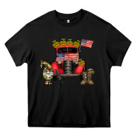 Black america soldier truck Heavy Core Tee - CowhideDigitalArt