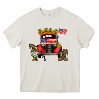 Cream america soldier truck Heavy Core Tee - CowhideDigitalArt