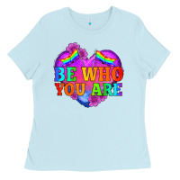 Baby Blue be who you are Ladies Tee - HRA Design Shop
