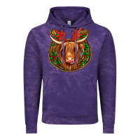 Cloud Purple christmas highland cow mistletoe Christmas Vintage Hoodie - Jasminsmagicworld