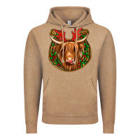Vintage Coffee christmas highland cow mistletoe Christmas Vintage Hoodie - Jasminsmagicworld