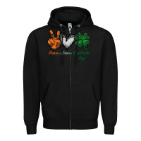 Black peace love st patrick's day Zipper Hoodie - Bettercallsaul