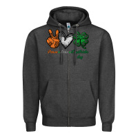 Charcoal Heather peace love st patrick's day Zipper Hoodie - Bettercallsaul
