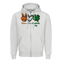 Dove Grey peace love st patrick's day Zipper Hoodie - Bettercallsaul