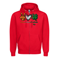 Red peace love st patrick's day Zipper Hoodie - Bettercallsaul