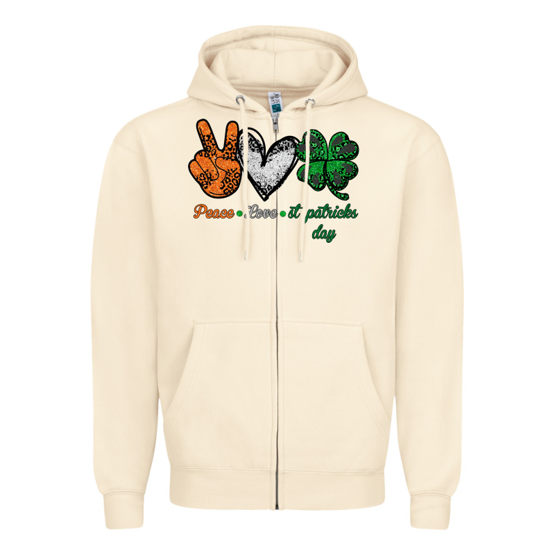Peace Love St Patrick's Day Zipper Hoodie by Bettercallsaul | Teevron