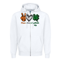 White peace love st patrick's day Zipper Hoodie - Bettercallsaul