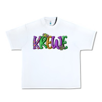 White mardi gras krewe Urban Heavy Tee - MaliasSmallBusiness
